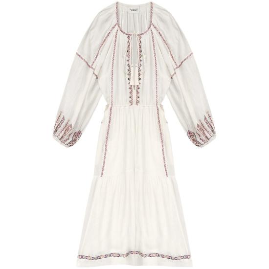 25SS 이자벨마랑에뚜왈 미디 원피스 C1J11E RO0673FA ECOE WHITE