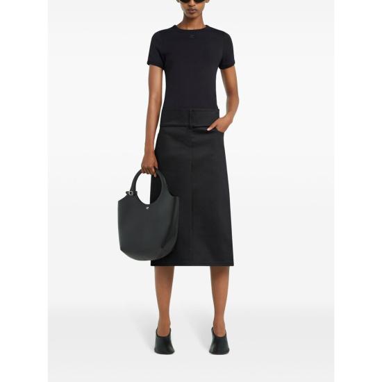 25SS 쿠레쥬 반팔 티셔츠 125JTS017JS0203 9999 BLACK DOM - COURREGES