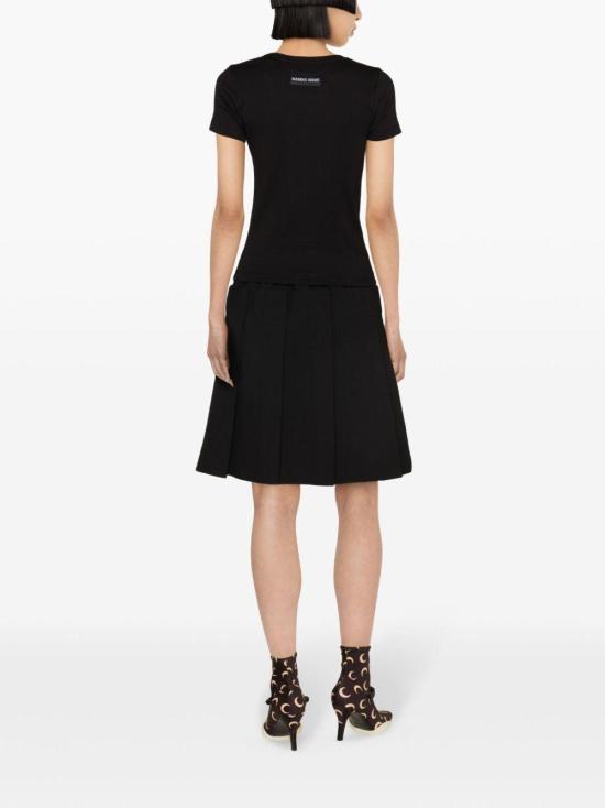 26SS 마린세르 문 로고 저지 베이비핏 티셔츠 WTT012ACJER0008 BK99 BLACK DOM - MARINE SERRE