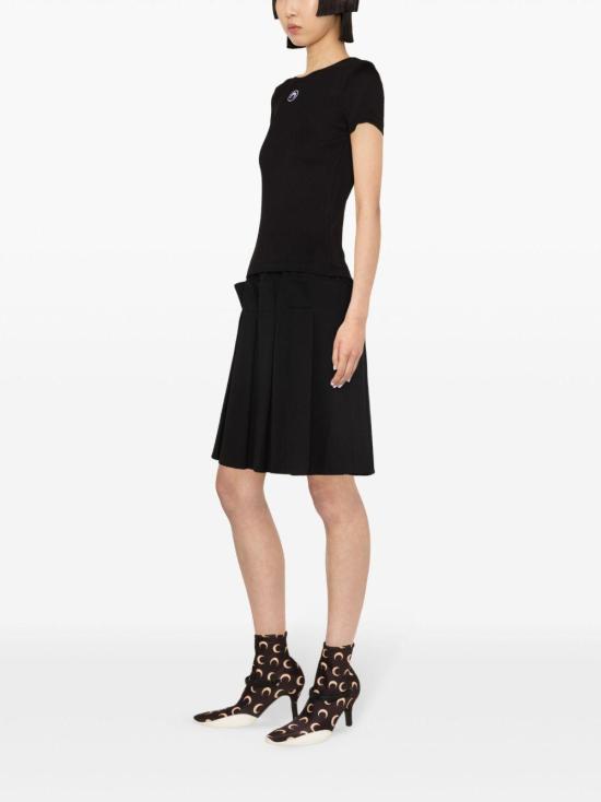 26SS 마린세르 문 로고 저지 베이비핏 티셔츠 WTT012ACJER0008 BK99 BLACK DOM - MARINE SERRE