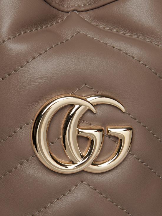  구찌 GG 마몽 미니 레더 버킷백 575163DTDHD1523 MARRONE DOM - GUCCI