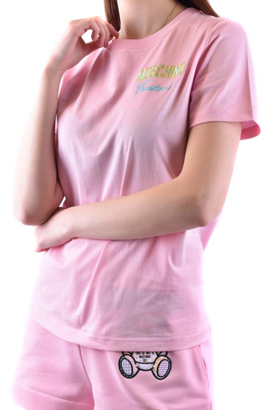  모스키노 반팔 티셔츠 J0714 4411224 Pink - MOSCHINO