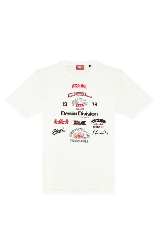  디젤 반팔 티셔츠 A13284 0QIAM141 White