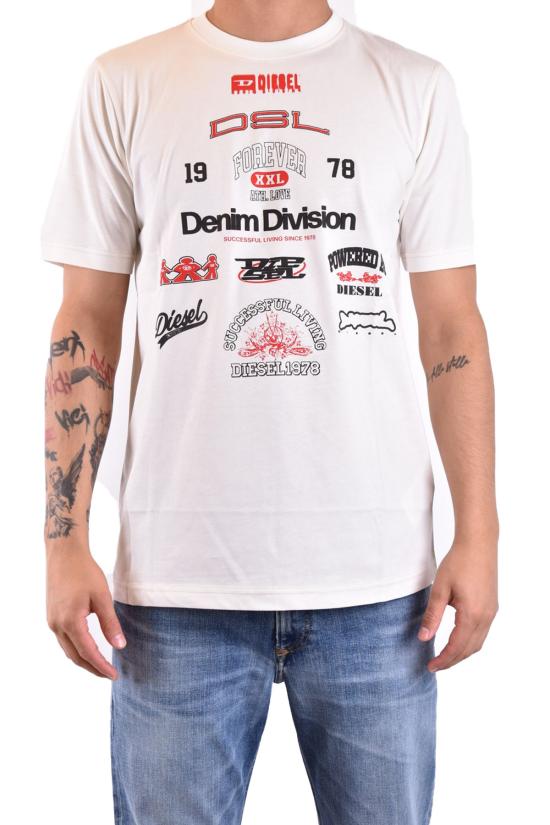  디젤 반팔 티셔츠 A13284 0QIAM141 White - DIESEL