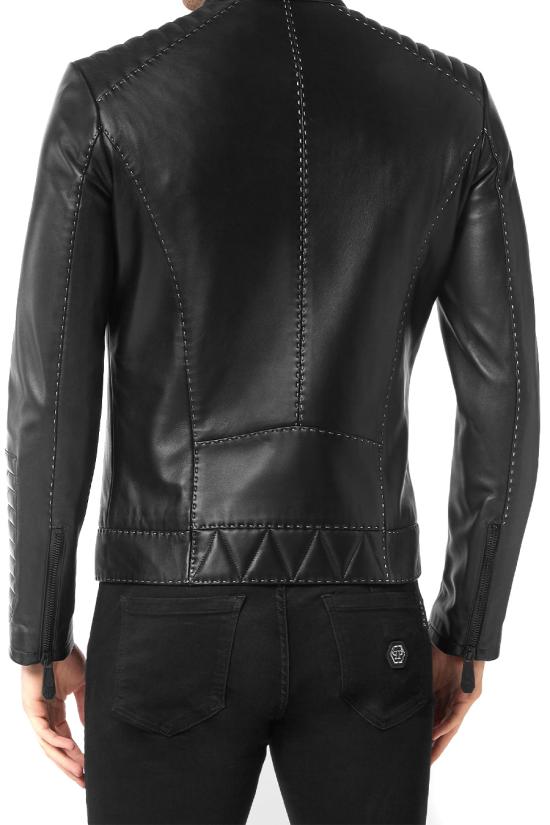  필립 플레인 가죽 자켓 FABC MLB1572 PLE010N Black - PHILIPP PLEIN