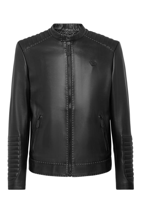  필립 플레인 가죽 자켓 FABC MLB1572 PLE010N Black