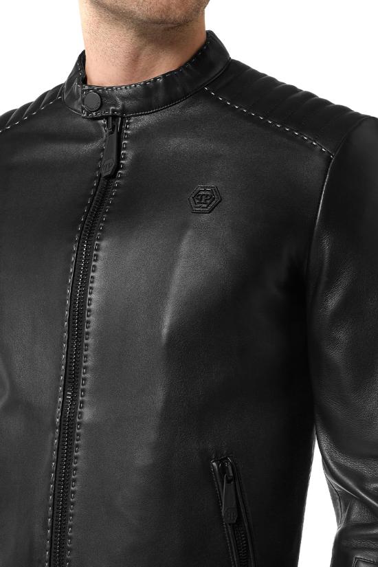  필립 플레인 가죽 자켓 FABC MLB1572 PLE010N Black - PHILIPP PLEIN