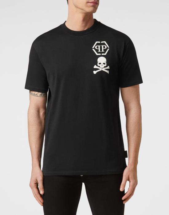  필립 플레인 반팔 티셔츠 FACC MTK6400 PJY002N BLACK Black - PHILIPP PLEIN