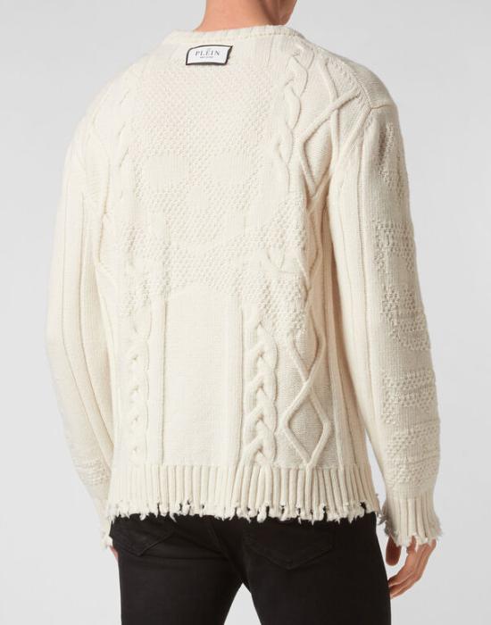  필립 플레인 스웨터 FACC MKO1273 PKN002N WHITE White - PHILIPP PLEIN