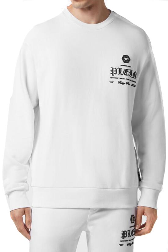  필립 플레인 긴팔 티셔츠 SADC MJO1193 PJO002N White - PHILIPP PLEIN