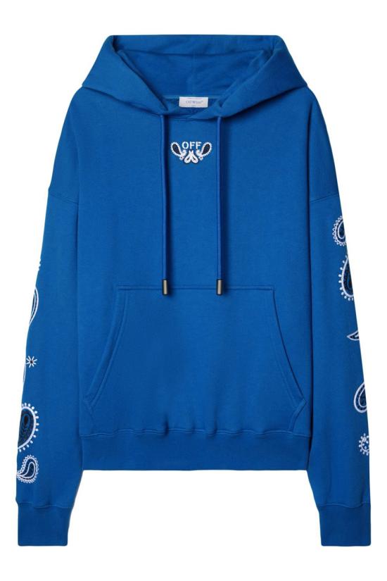  오프화이트 후드 티셔츠 OMBB085S24FLE0034601 light blue