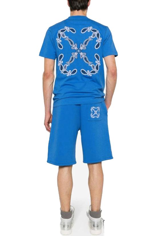  오프화이트 반팔 티셔츠 OMAA027S24JER0014601 light blue - OFF WHITE