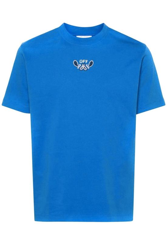  오프화이트 반팔 티셔츠 OMAA027S24JER0014601 light blue