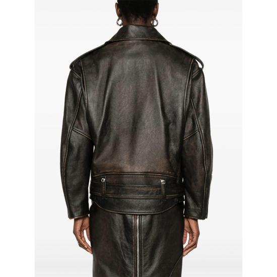 25SS 알렉산더 맥퀸 가죽 자켓 833758 Q5APD 2122 BROWN BLACK - ALEXANDER MCQUEEN