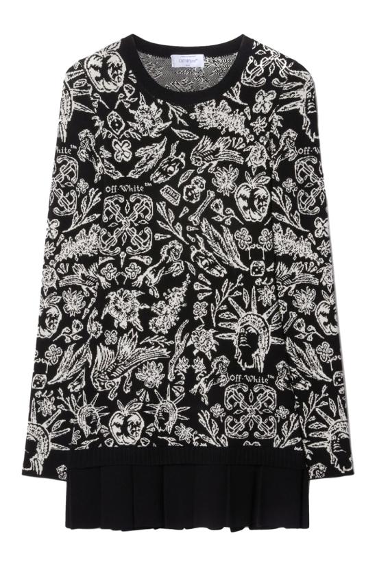  오프화이트 숏 원피스 OWHI118S24KNI0011001 Black