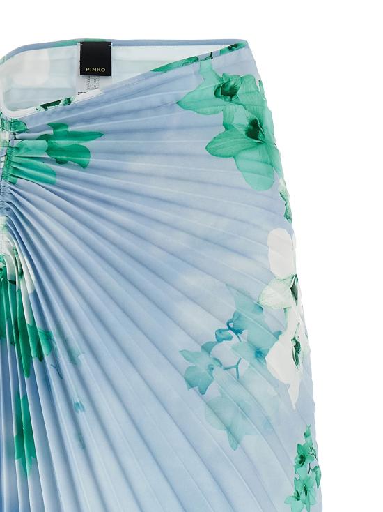 25SS 핑코 미디 스커트 104678A2F2ABB Light Blue - PINKO