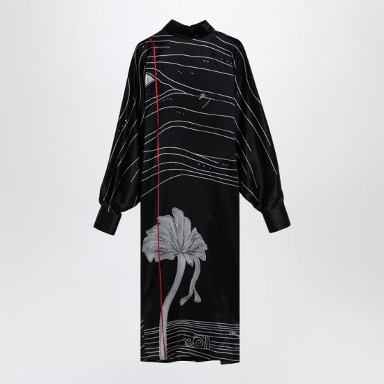 24FW 살바토레 페라가모 미디 원피스 0778006SI XH FERRA NR 323 black