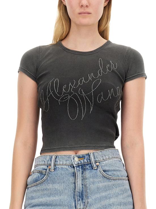 24FW 알렉산더 왕 반팔 티셔츠 1CC3241920 022A GREY - ALEXANDER WANG