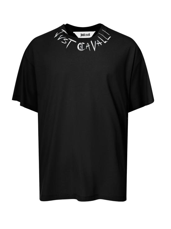 25SS 저스트까발리 반팔 티셔츠 78OAHE06 CJ110899 Black