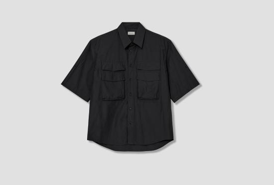 25SS 르메르 반팔 셔츠 유틸리티 셔츠 - 크레이프 코튼 SH1146 LF1399 차콜