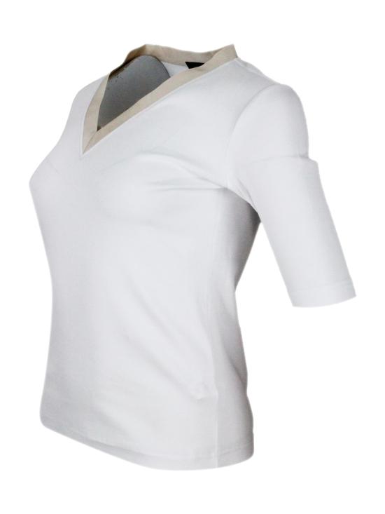 25SS 파비아나 필리피 반팔 티셔츠 JED275F884L396 21 White - FABIANA FILIPPI