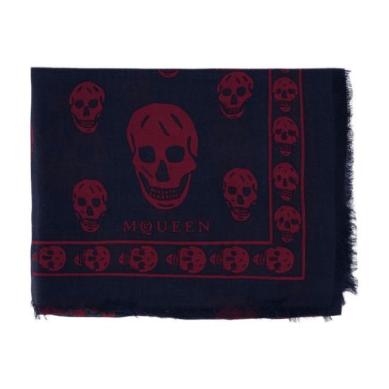 25SS 알렉산더 맥퀸 머플러/스카프 8078894943Q4173 NAVY BURGUNDY blue - ALEXANDER MCQUEEN