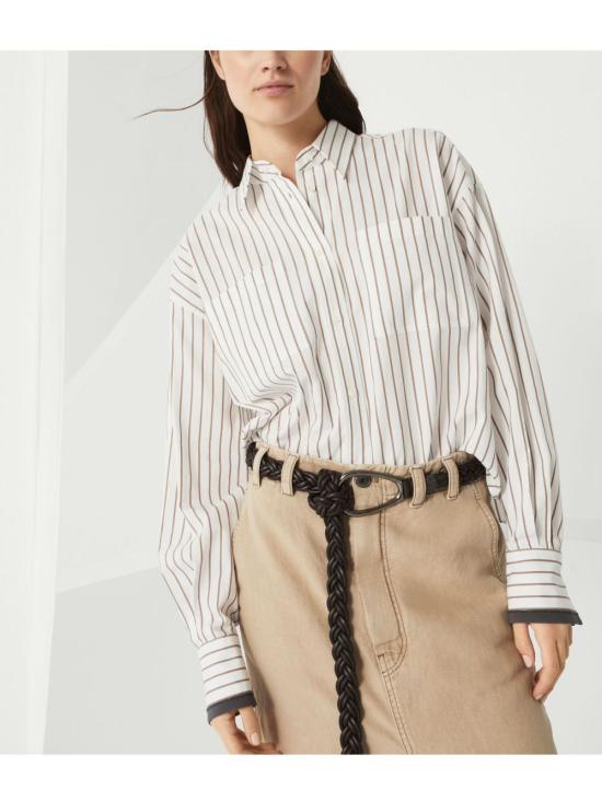 25SS 브루넬로 쿠치넬리 셔츠 MA783RD606 C015 White - BRUNELLO CUCINELLI