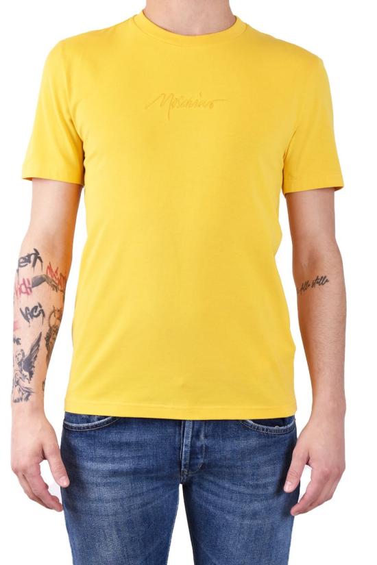  모스키노 반팔 티셔츠 A0730 02391029 Yellow - MOSCHINO