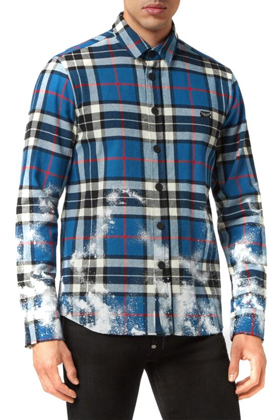  필립 플레인 긴팔 셔츠 AABC MRP1841 PTE003N Blue - PHILIPP PLEIN