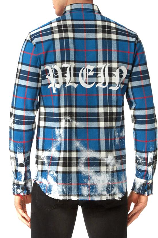  필립 플레인 긴팔 셔츠 AABC MRP1841 PTE003N Blue - PHILIPP PLEIN