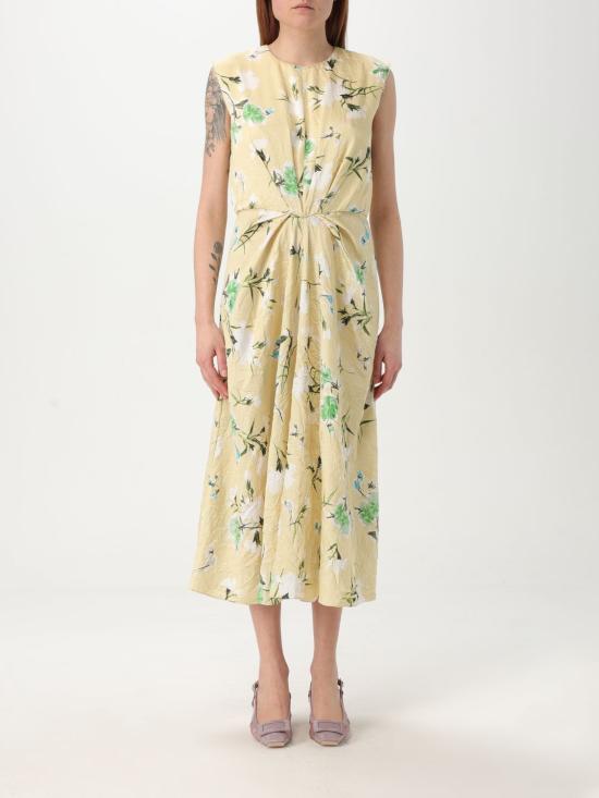 25SS 에르뎀 미디 원피스 SS25 D24 YDTPL MARGUERITE FLORAL LEMON I Yellow