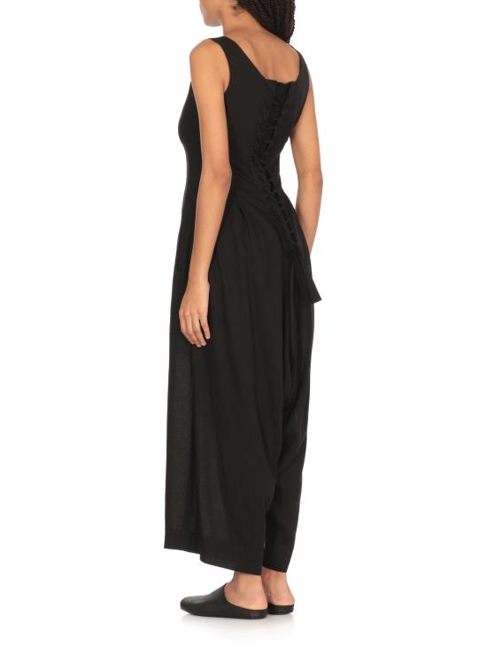 25SS 와이즈 요지 야마모토 롱 원피스 YPD05202 3 Black - Y’S YOHJI YAMAMOTO