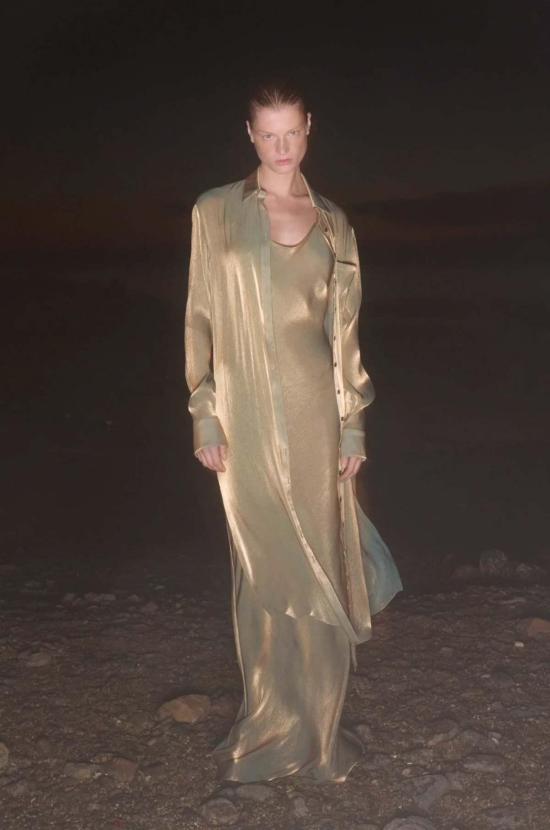  프리스카베라 롱 원피스 프리스카 베라 릴렉스 버튼 다운 드레스 올리브 오일 - PRISCAVERA