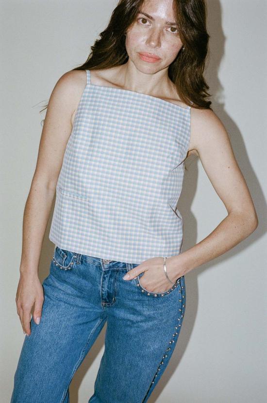  샌디리앙 블라우스 샌디 리앙 세실리아 탑 피크닉 깅엄 - SANDY LIANG