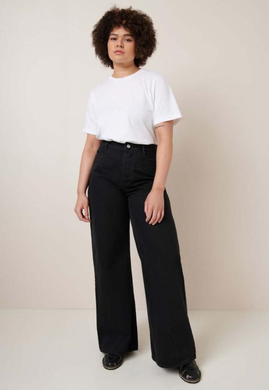  코우토우 데님 팬츠 하이 퍼들 진 블랙 데님