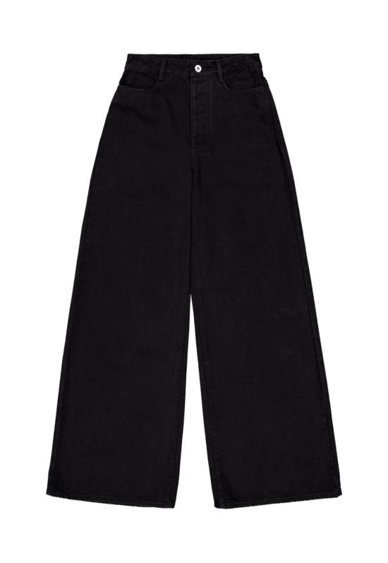  코우토우 데님 팬츠 하이 퍼들 진 블랙 데님 - KOWTOW