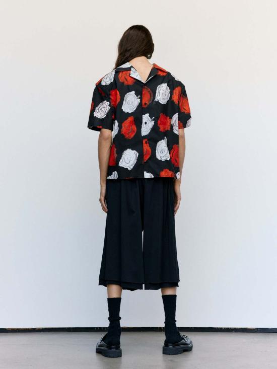  마르니 반팔 셔츠 Marni Mercury 프린트 코튼 볼링  블랙 - MARNI