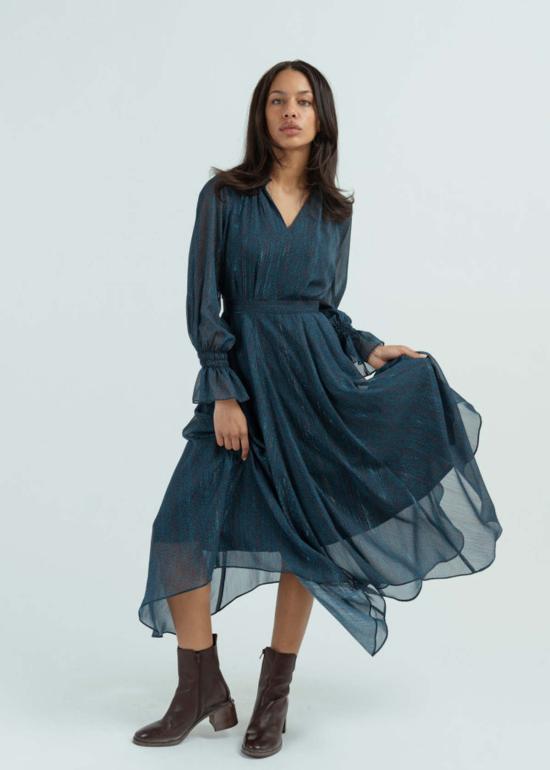  Nora Noh 롱 원피스 노라노 헤링본 드레스 피콕 블루 - OTHER BRANDS