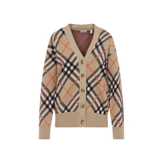 25SS 버버리 가디건 8093491 B9368 SAND IP CHECK NUDE NEUTRALS