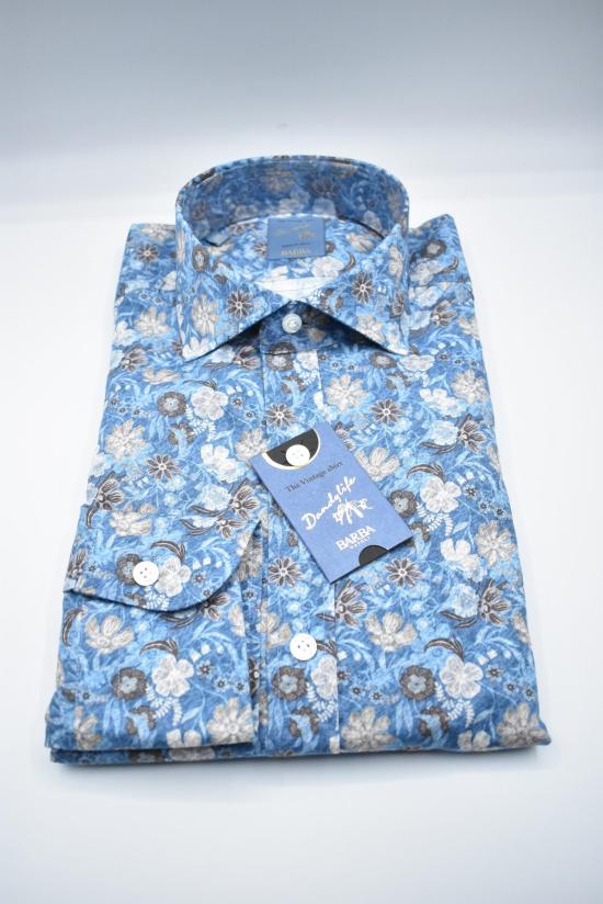 25SS 발바 긴팔 셔츠 LFU02P0147057 U NECK FIORI FIORI AZZURRO