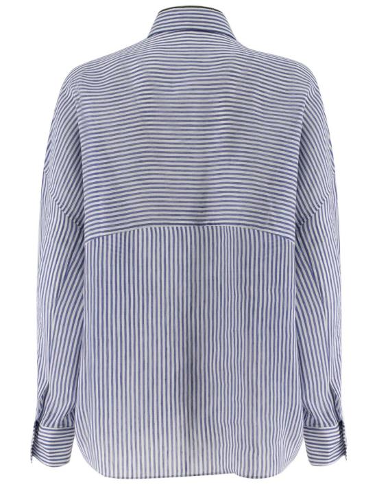 25SS 브루넬로 쿠치넬리 셔츠 MH756NL405 C503 C503 BIANCO AZZURRO - BRUNELLO CUCINELLI