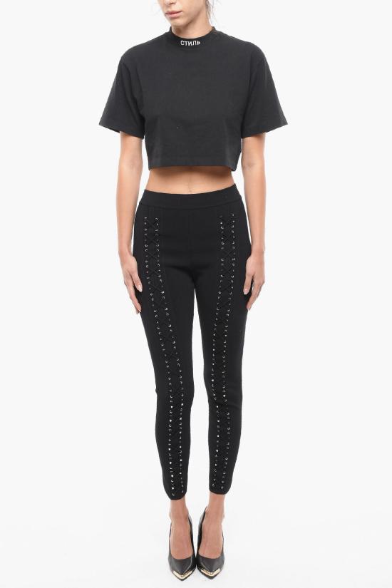  필립 플레인 레깅스 F18C WRT0464 PTE003N 02 Black - PHILIPP PLEIN