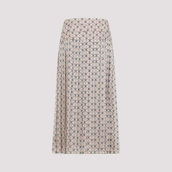 25SS 셀린느 미디 스커트 RJ00H0638 CAZ4 PINK BEIGE CAMEL BLACK - CELINE