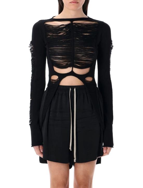 25SS 릭 오웬스 긴팔 티셔츠 25PRO01E7616KGRIDM 09 Black