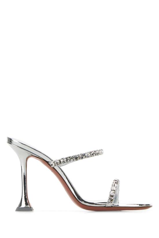 25SS 아미나 무아디 샌들 GIGISLIPPER95 MIRSILWHICRY MIRRORSILVERWHITECRYSTAL