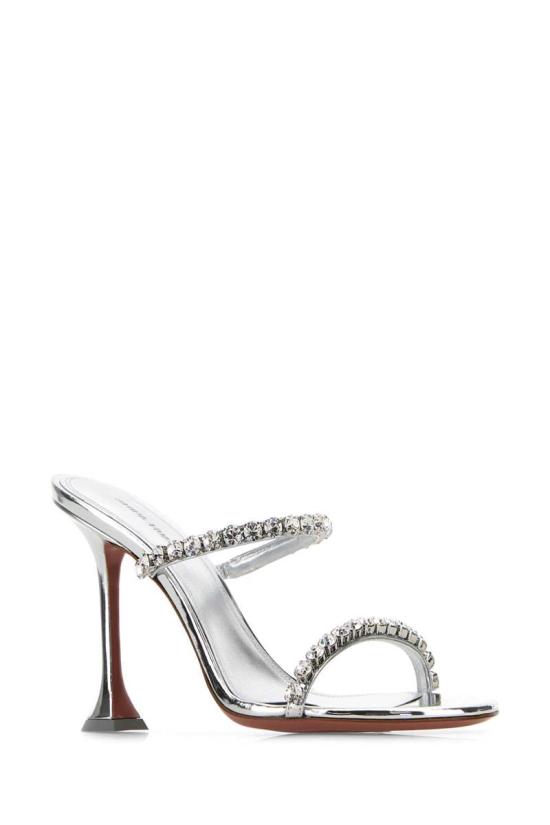 25SS 아미나 무아디 샌들 GIGISLIPPER95 MIRSILWHICRY MIRRORSILVERWHITECRYSTAL - AMINA MUADDI