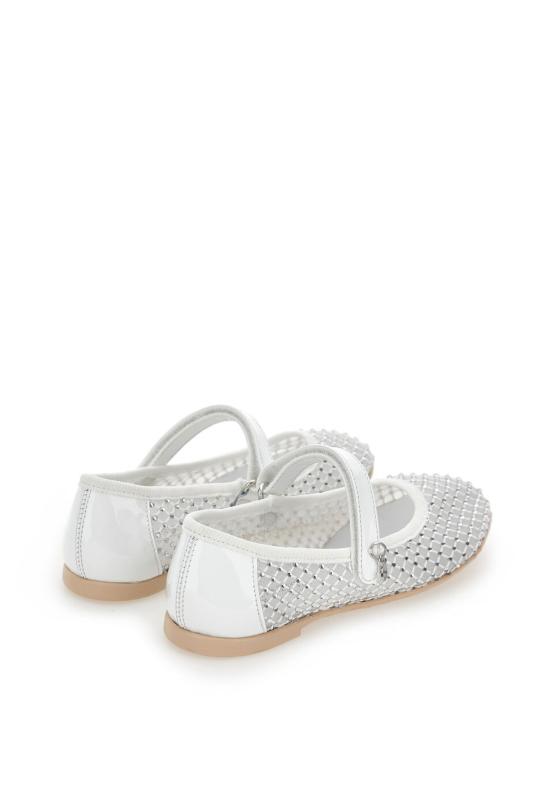 25SS [키즈] 모나리자 플랫 슈즈 87E003 5724 0001 WHITE - MONNALISA