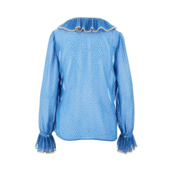  발렌티노 가라바니 블라우스 VALENTINO Plusdepois 프린트 라이트 조젯  여성 블루 - VALENTINO GARAVANI