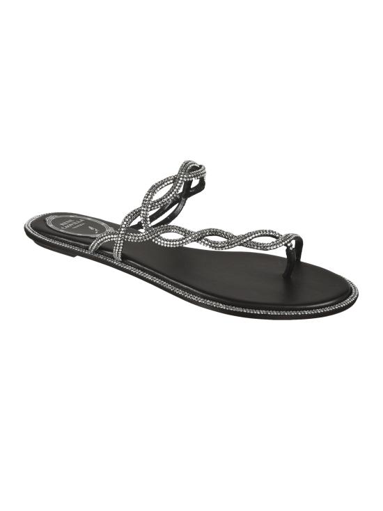 25SS 르네 카오빌라 뮬/슬리퍼 C12482 010 R001V065 Black - RENE CAOVILLA