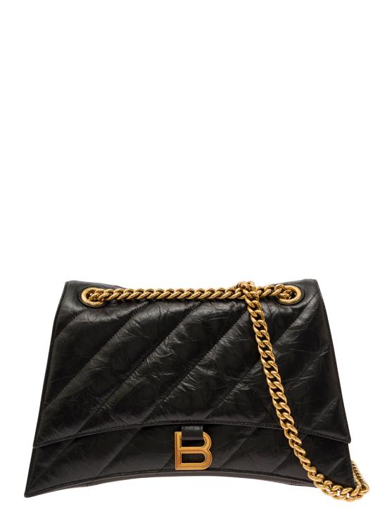 26SS 발렌시아가 퀼트 크러쉬 미디움 체인백 716393210J11000 Black